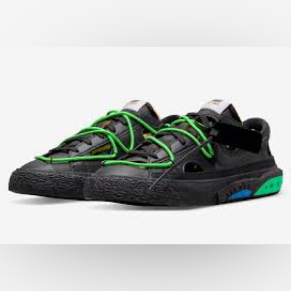 Nike Blazer Low x Off-White Black Electro Green Size 10.5